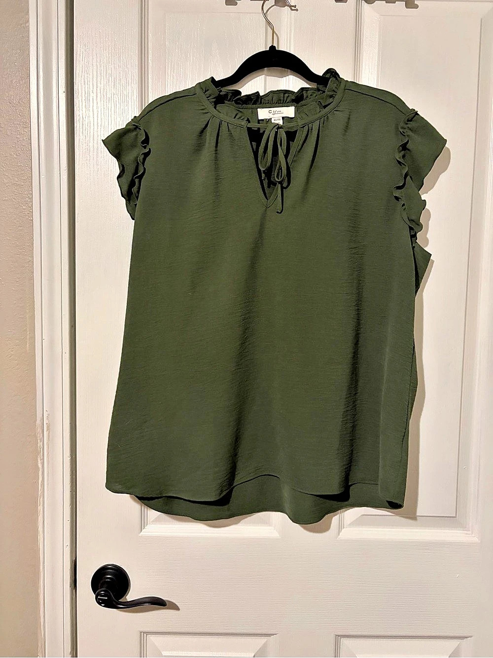 C by one Ruffle Sleeve Blouse in Green Size XL